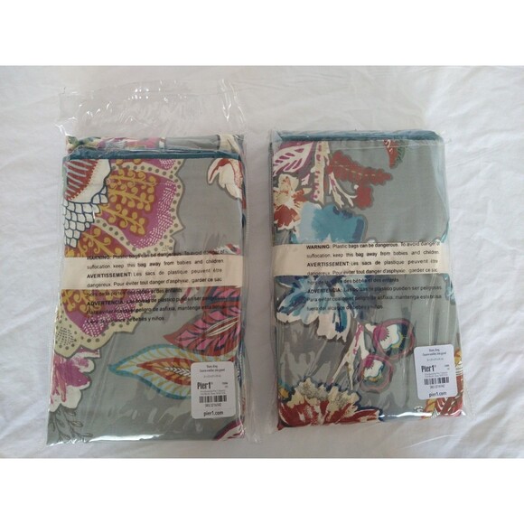 NEW Vtg Pier 1 Imports Tropical Floral KING Pillow Shams Pair deadstock retired - Picture 5 of 7